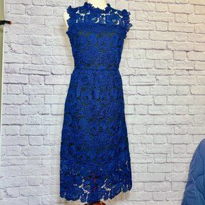 kate spade Royal Blue Floral Lace Midi Dress